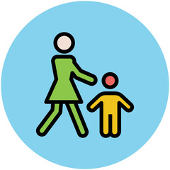 A trendy flat icon of family 