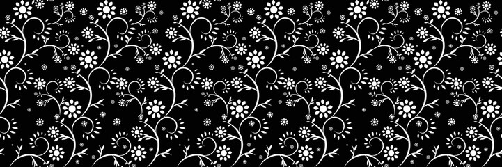 Design leaves and flowers like mesh.multi colored decorated hand drawn rendered traced embraided ornamental all over base background.Seamless floral pattern,line art,black and white pattern.Vector 