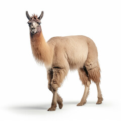 Obraz premium ラマ 白背景 AI生成画像 ジェネレーティブAI
