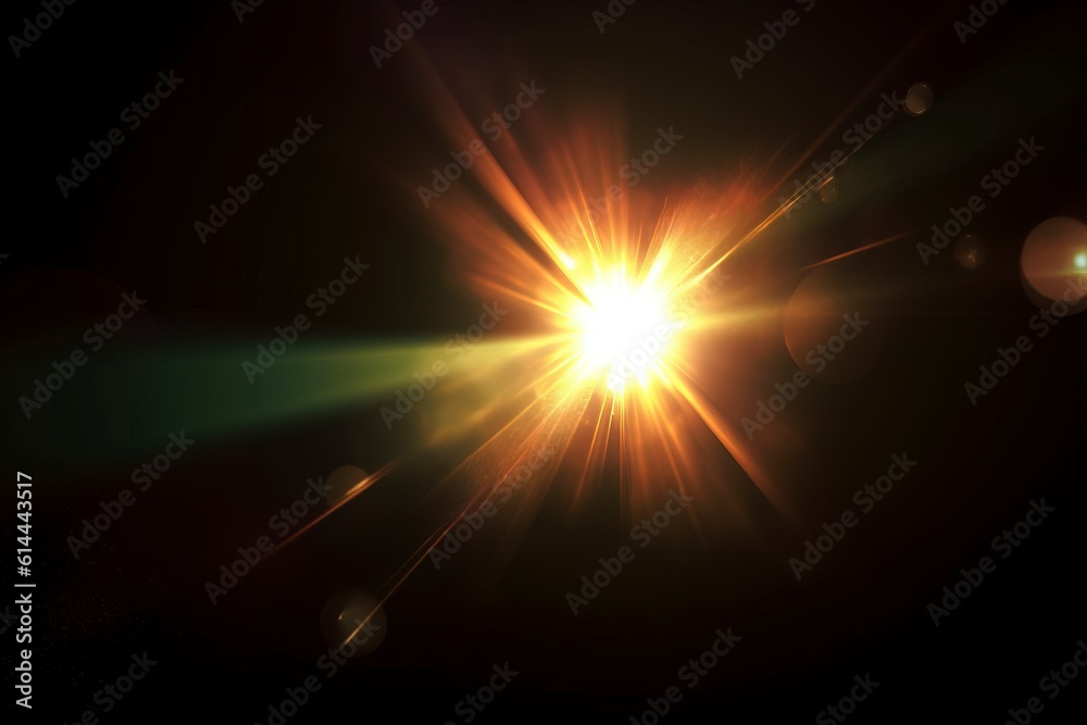 Poster Light flare Glowing light explodes Light effect ray shining sun