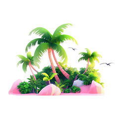 Obraz premium tropical island illustration AI Generated
