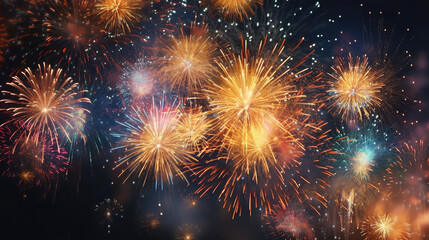 Fototapeta premium Colorful firework at night