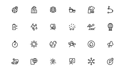 Ecology icons set. Nature icon. Eco green icons.Outline icon .