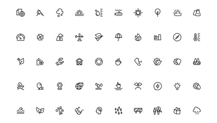 Ecology icons set. Nature icon. Eco green icons.Outline icon .