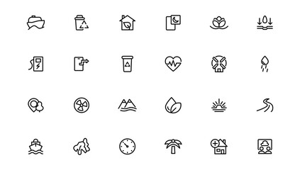 Ecology icons set. Nature icon. Eco green icons.Outline icon .