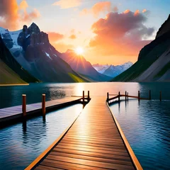 Poster sunrise over lake © Nuno