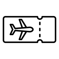ticket airplane icon on transparent background