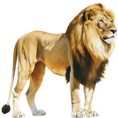 Fototapeta na wymiar Lion watercolor illustration transparent png