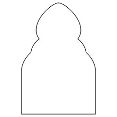 Boho frame arch vector illustration modern minimalistic retro aesthetic linear arc portal logo bohemian design element mystical geometric abstract border