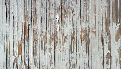 Old wooden wall with white surface for decorative wall covering