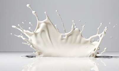  a splash of milk is shown in this image, it appears to be a liquid or substance that is falling into the water and creating a splash.  generative ai