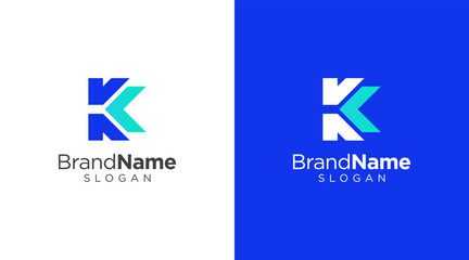 Letter k logo design for various types of businesses and company. colorful, modern, geometric letter k logo