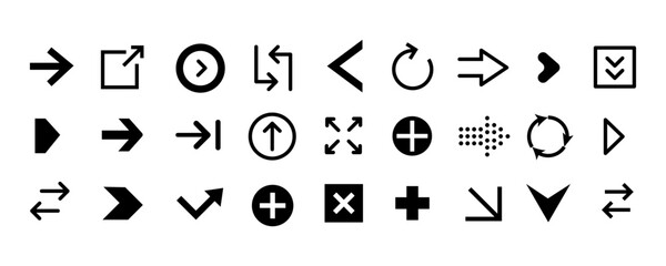 set icons. Arrow icon. Arrow vector collection. Arrow. Cursor. Modern simple arrows. Vector illustration