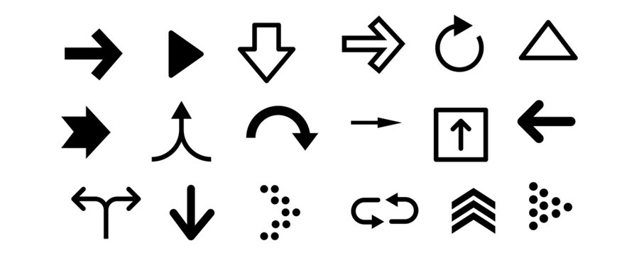 set icons. Arrow icon. Arrow vector collection. Arrow. Cursor. Modern simple arrows. Vector illustration