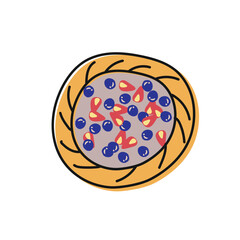 fruit pie hand drawn vector design illustration