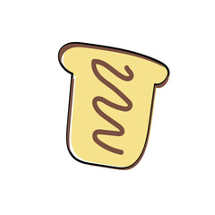 bread with jam hand drawn vector design illustration