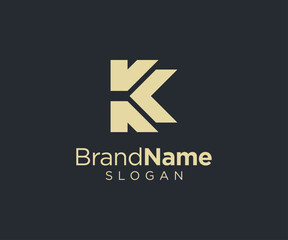 Letter k logo design for various types of businesses and company. Luxury and elegant Letter k