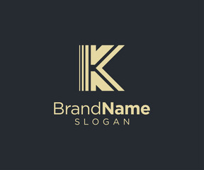 Letter k logo design for various types of businesses and company. Luxury and elegant Letter k