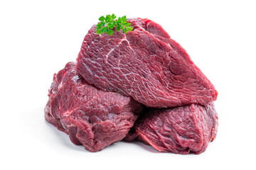 Obraz premium Red beef meat isolated on white background
