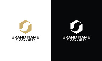Obraz premium S letter logo design with hexagon