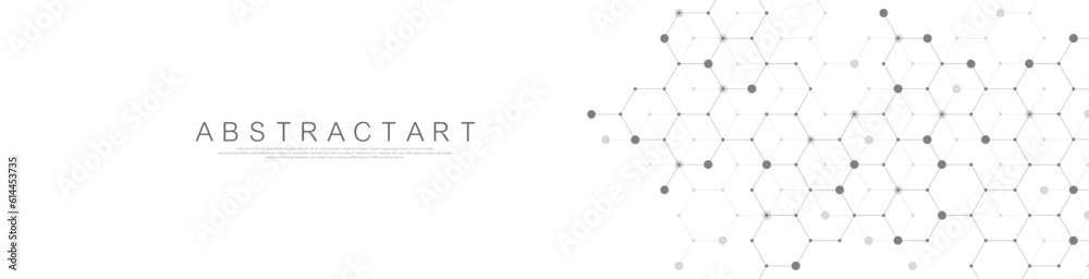 Wall mural modern technology vector illustration with square grid. technology banner template cubes texture. di