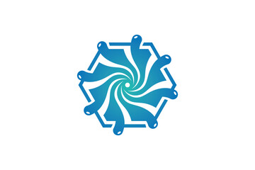 Fototapeta premium Creative logo design depicting a water splash, designated to the cleaning industry.