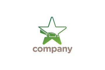 Obraz premium Creative logo design designated to a gardening company. This logo design depicts a lawn mower. 