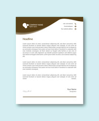 Abstract Corporate Business Style Letterhead Design Vector Template For Your Project. Simple And Clean Print Ready Design, Elegant Flat Design Vector Illustration.