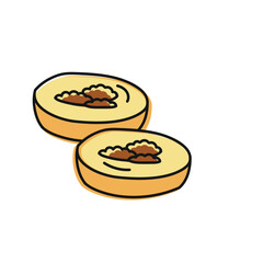 pie hand drawn vector illustration