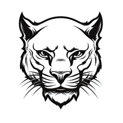 a drawing of a panther head in black and white. Tattoo idea for a wildlife theme.