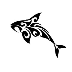 Illustration vector graphic of tribal art design orca whale © Ardi