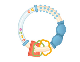 Baby teething toy bracelet vector illustration isolated on white background