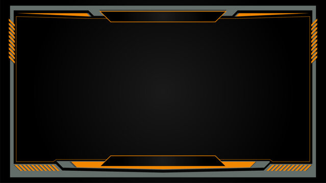 Game live stream interface overlay frames for gamer broadcast. Online streaming banners and menu bars isolated on background.