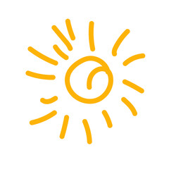 doodle, vector, sun, sketch, icon, graphic, illustration, sign, summer, drawing, sunlight, sunshine, symbol, cartoon, design, element, hand, abstract, art, light, sunny, drawn, cute, sunset, sunrise