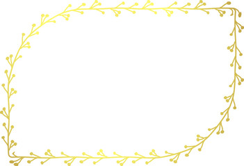 Round Diagonal Corner Rectangle Shape luxury gold frame golden vector flower frame wreath floral Vector laurel decoration picture frame branches elements wedding anniversary new year Christmas 
