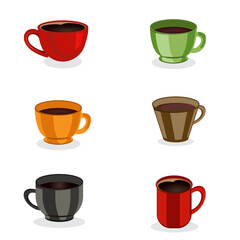 3d Vector Realistic Different Design Cup Of Coffee In White Background. Coffee Cup With Cap Icon Vector Set. Different Types Of Illustration Coffee Drinks Set.