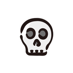 Skull - Halloween icon/illustration (Hand-drawn line, colored version)