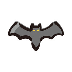 Bat - Halloween icon/illustration (Hand-drawn line, colored version)
