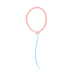 	
Rainbow line balloon, party, signs and symbols, Hand drawn in doodle style