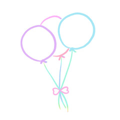 	
Rainbow line balloon, party, signs and symbols, Hand drawn in doodle style