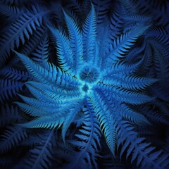 fractal image of a blue plant
