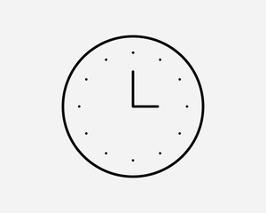 Clock Icon. Time Hour Minute Analogue Watch Timer Stopwatch Alarm Reminder. Black White Sign Symbol Illustration Artwork Graphic Clipart EPS Vector
