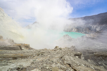 Ijen volcano in East Java, Indonesia