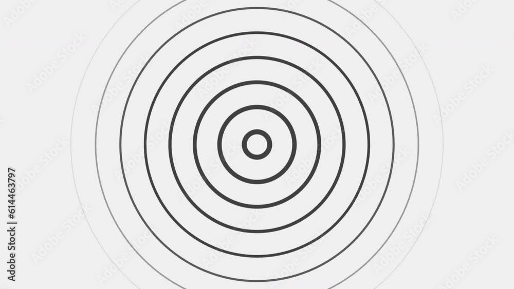 Poster simple flat animated black and white concentric circle lines. seamless loop abstract motion backgrou