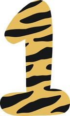 1 number tiger pattern