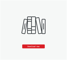 Books vector icon. Symbol in Line Art Style for Design, Presentation, Website or Mobile Apps Elements, Logo. Pixel vector graphics - Vector