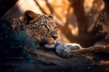 Fototapeta premium Jaguar in the Wild - Generative AI