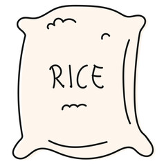pack of rice hand drawn vector illustration