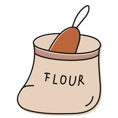 pack of flour hand drawn vector illustration