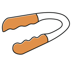 cake pastry tongs hand drawn vector illustration